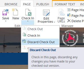 Discard checkout location in SharePoint ribbon