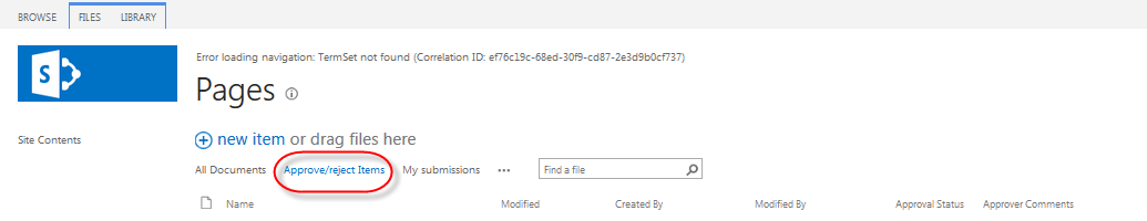 SharePoint library filtering items needing approve/reject