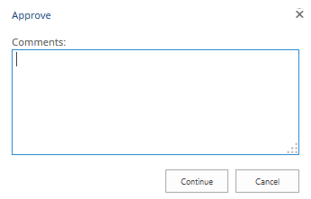 Approve Comments dialog box
